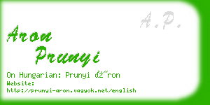 aron prunyi business card